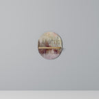 VEILED SUMMIT Ovales Kunstregal in Eiche-Optik