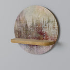 VEILED SUMMIT Rundes Kunstregal in Eiche-Optik