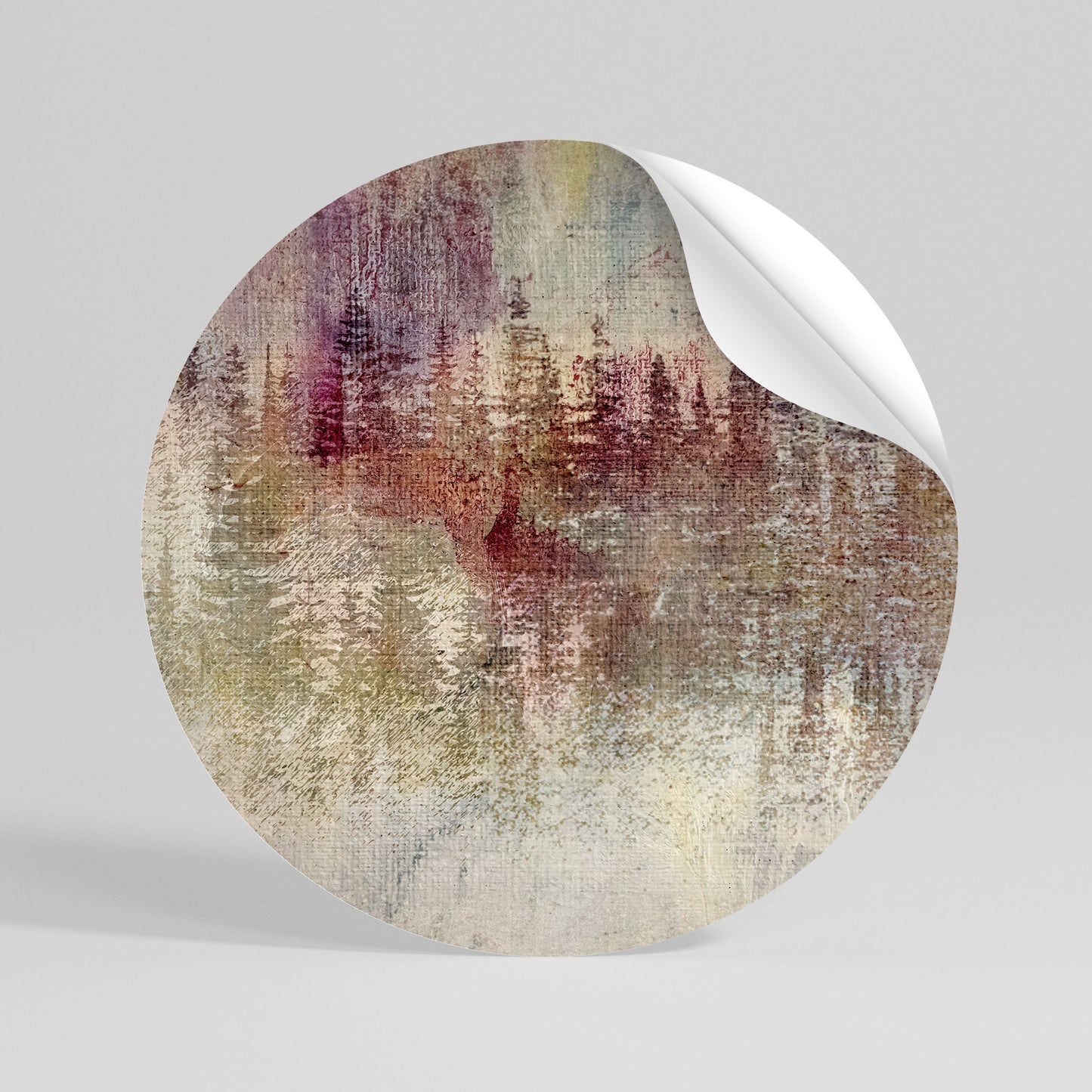 VEILED SUMMIT Runder Wandsticker zum Abziehen und Aufkleben
