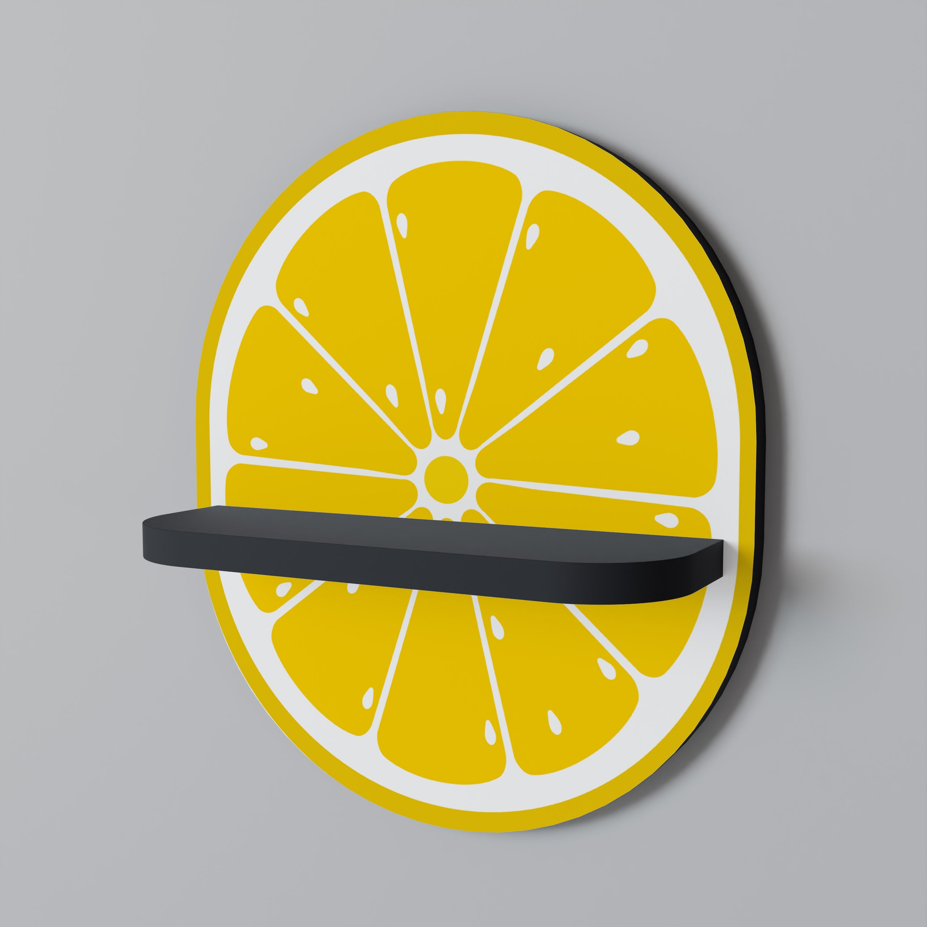 STRENGTHENING LEMON Ovales Kunstregal in Schwarz