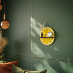 STRENGTHENING LEMON Oval Art Shelf In Black Finish