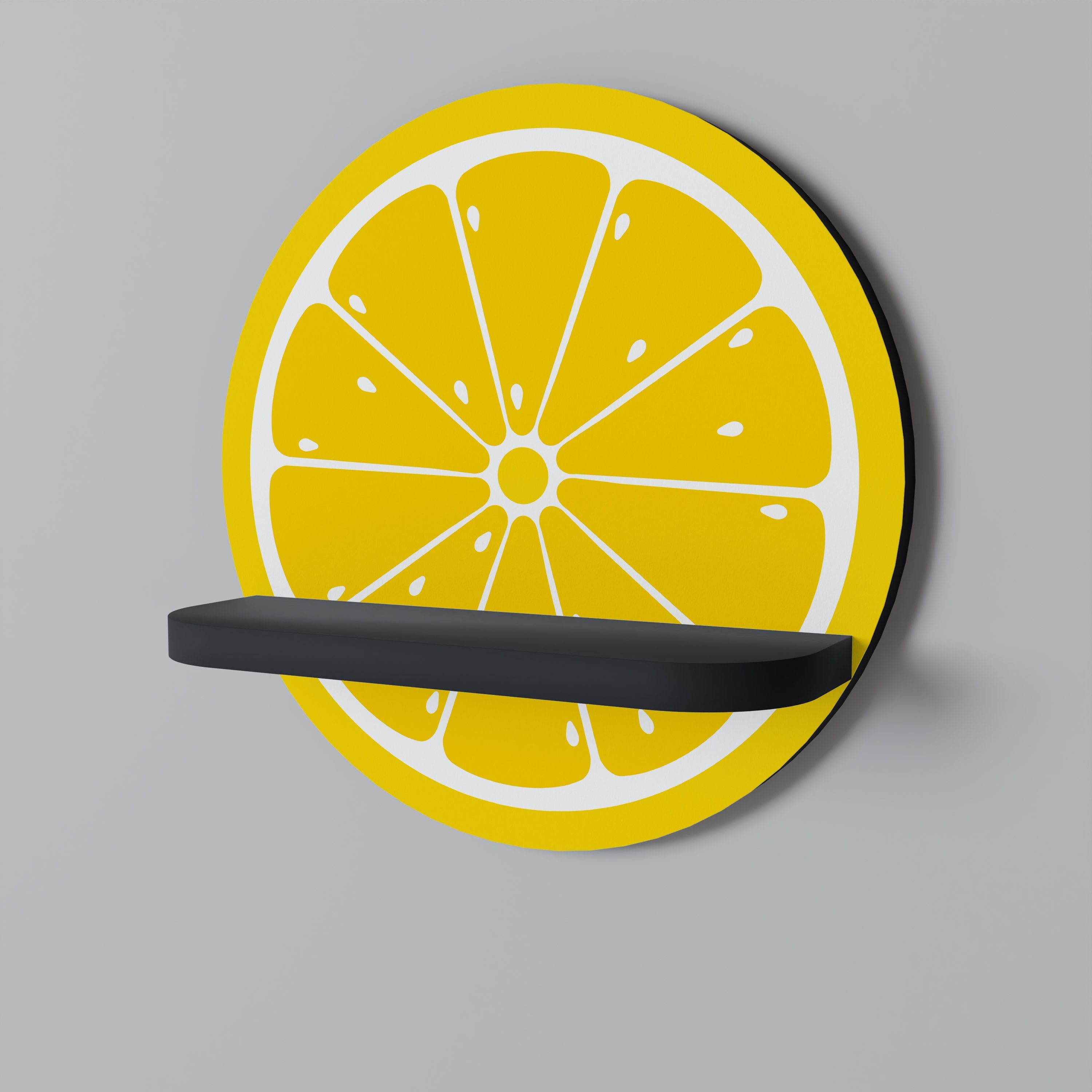 STRENGTHENING LEMON Rundes Kunstregal in Schwarz
