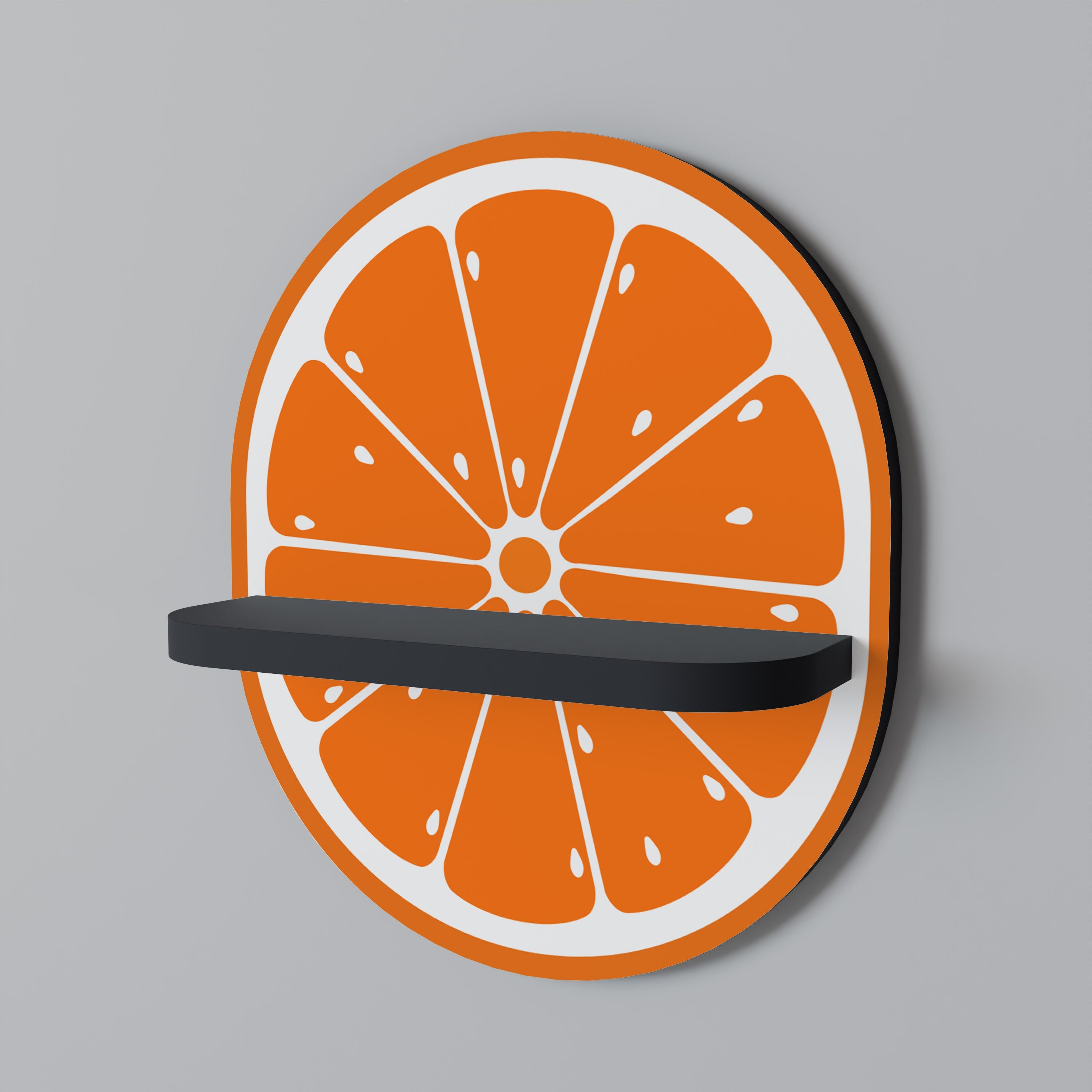 JUICY ORANGE Ovales Kunstregal in Schwarz