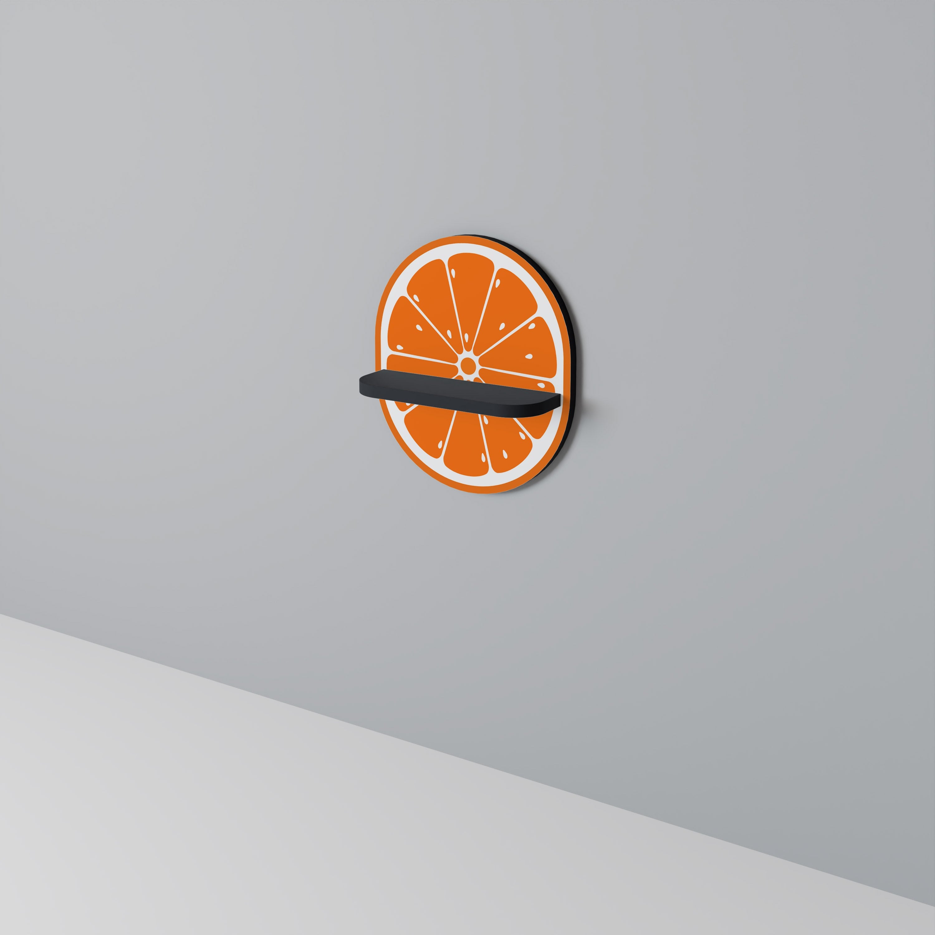 JUICY ORANGE Ovales Kunstregal in Schwarz