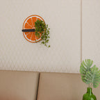 JUICY ORANGE Oval Art Shelf In Black Finish