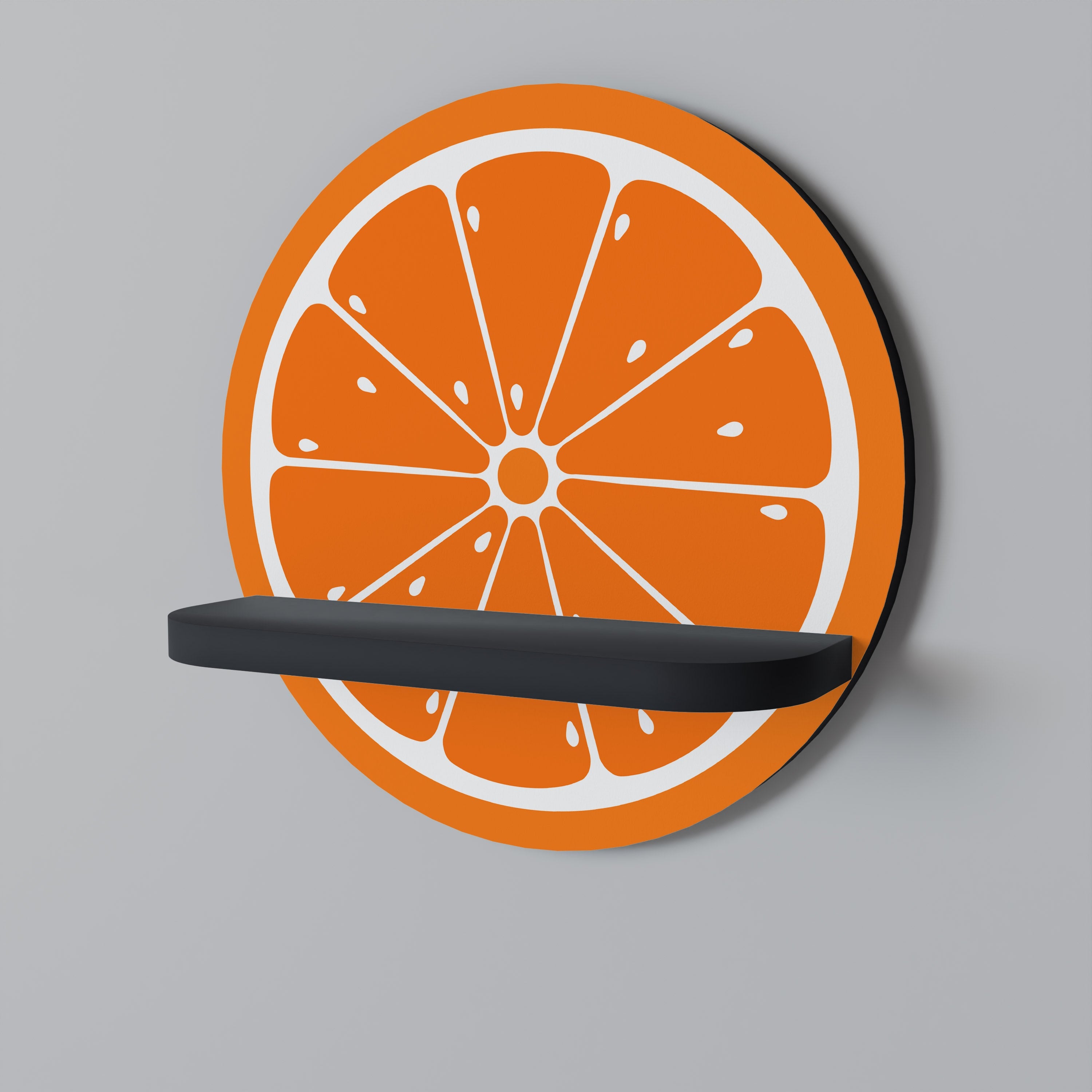 JUICY ORANGE Rundes Kunstregal in Schwarz