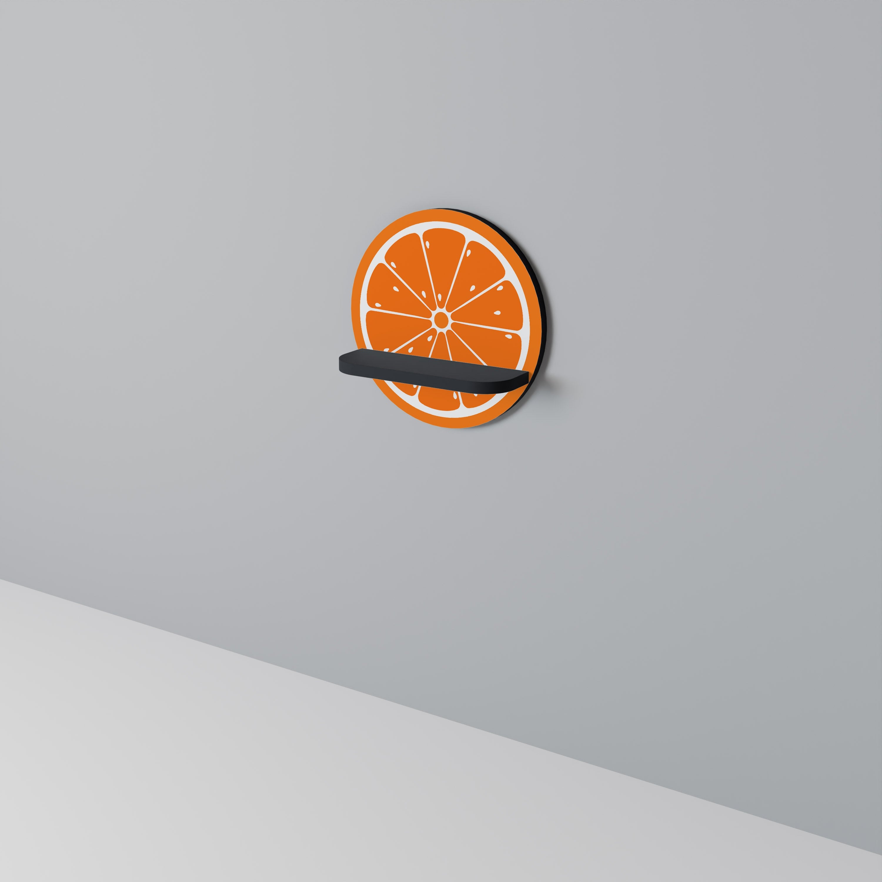 JUICY ORANGE Rundes Kunstregal in Schwarz