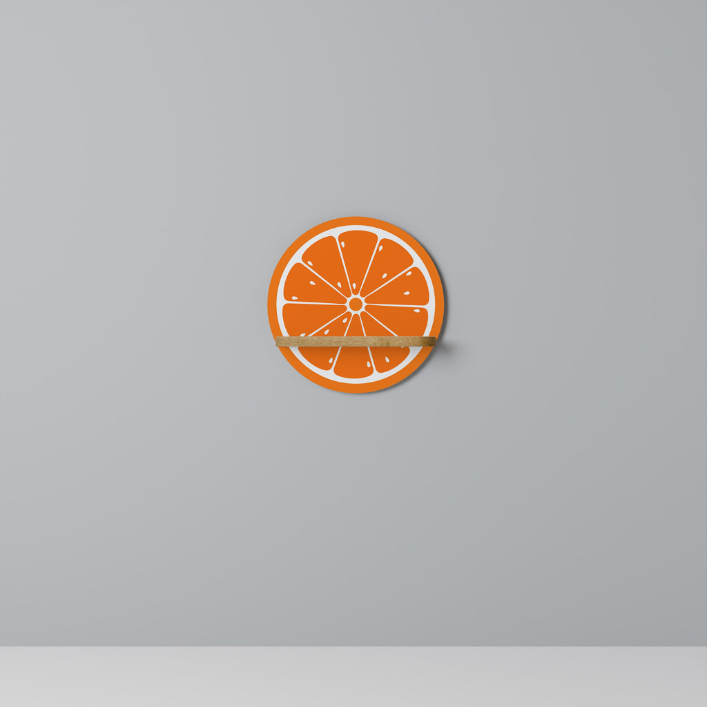 JUICY ORANGE Rundes Kunstregal in Eichenoptik