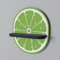 REFRESHING LIME Oval Art Shelf In Black Finish