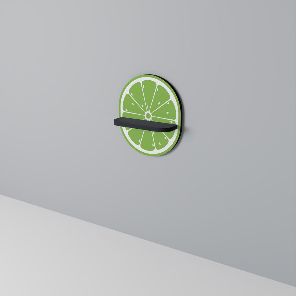 REFRESHING LIME Ovales Kunstregal in schwarzer Ausführung