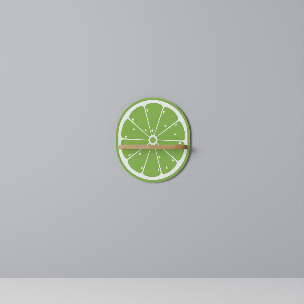 REFRESHING LIME Ovales Kunstregal in Eichenoptik