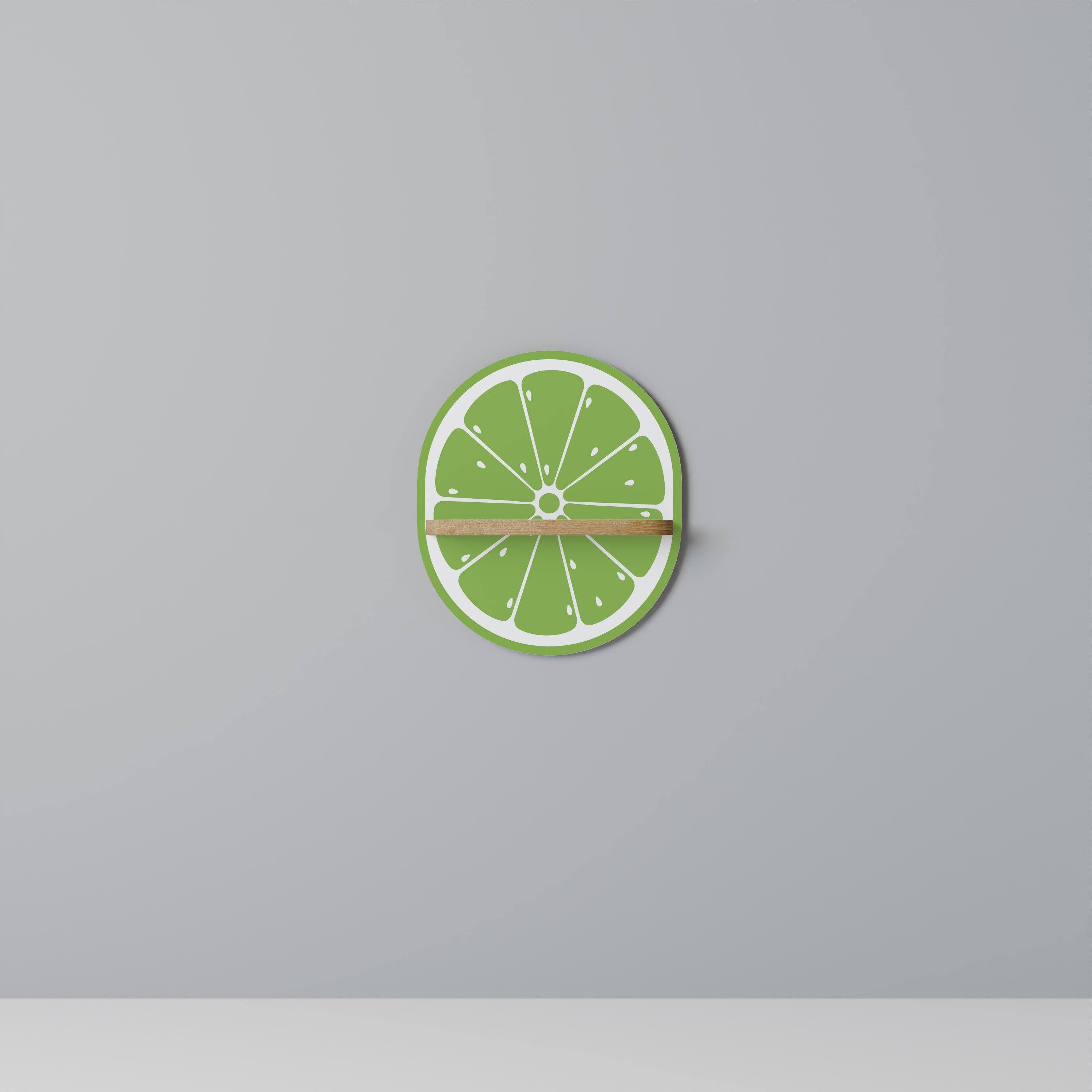 REFRESHING LIME Ovales Kunstregal in Eichenoptik