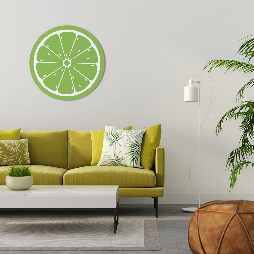 REFRESHING LIME Round Wall Art