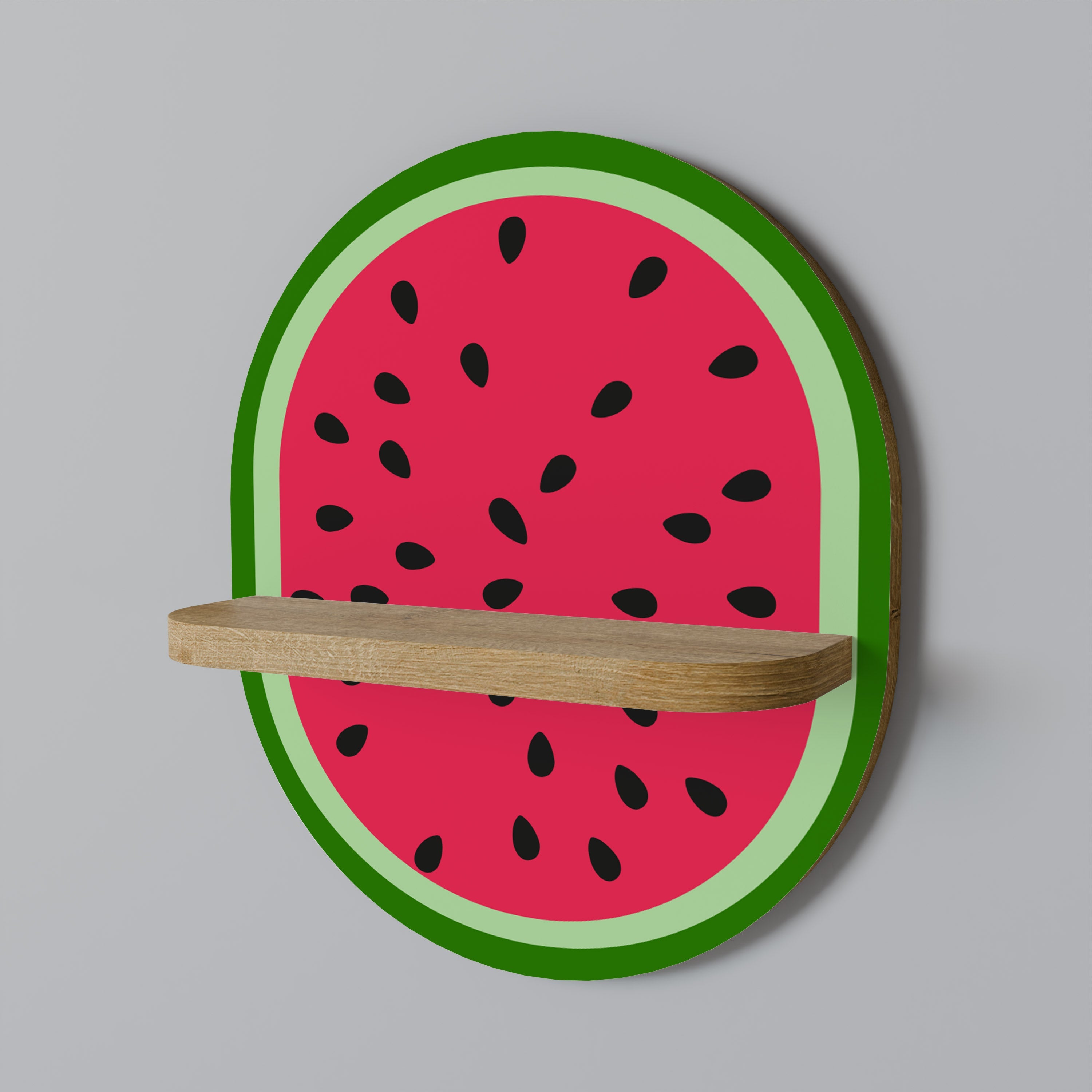 MATURE WATERMELON Ovales Kunstregal in Eichenoptik