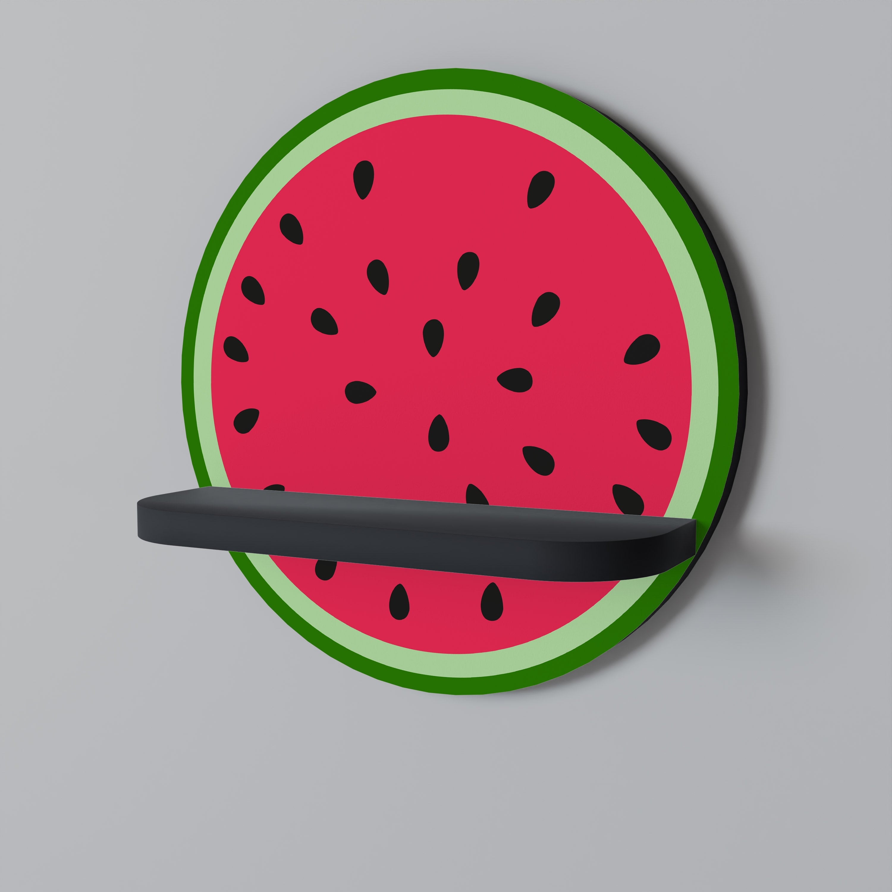 MATURE WATERMELON Rundes Kunstregal in schwarzer Ausführung