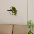 GARDEN GNOMES Oval Art Shelf In Black Finish