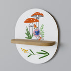 GARDEN GNOMES Ovales Kunstregal in Eiche-Optik