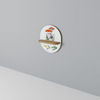 GARDEN GNOMES Ovales Kunstregal in Eiche-Optik