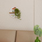 GARDEN GNOMES Ovales Kunstregal in Eiche-Optik