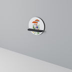 GARDEN GNOMES Rundes Kunstregal in Schwarz