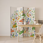 GARDEN GNOMES Decorative 4-Panel Room Divider