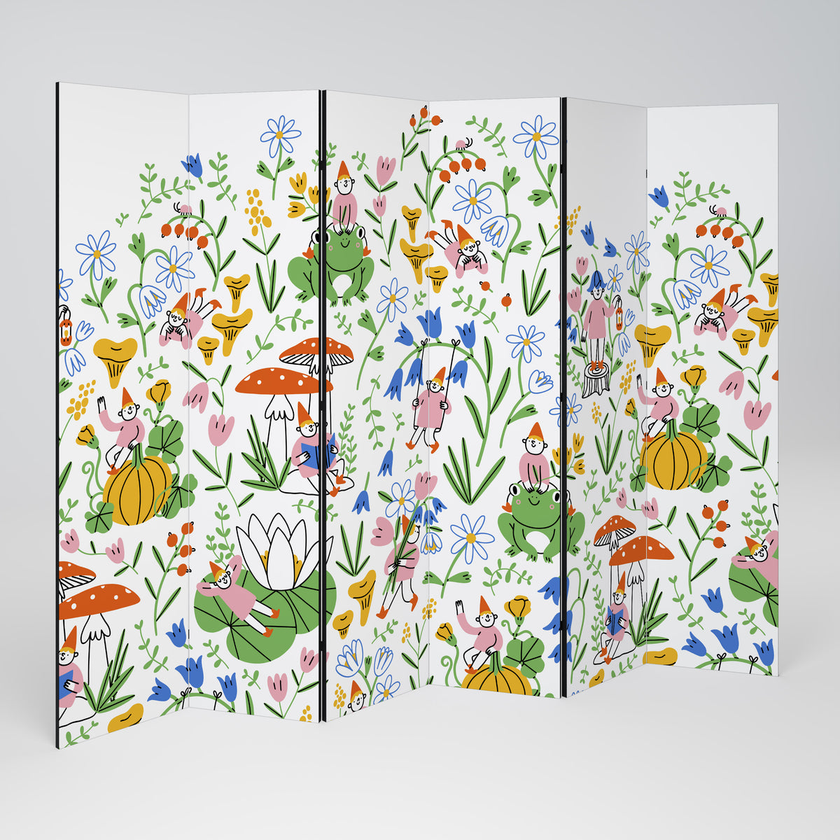 GARDEN GNOMES 6-teiliger Paravent