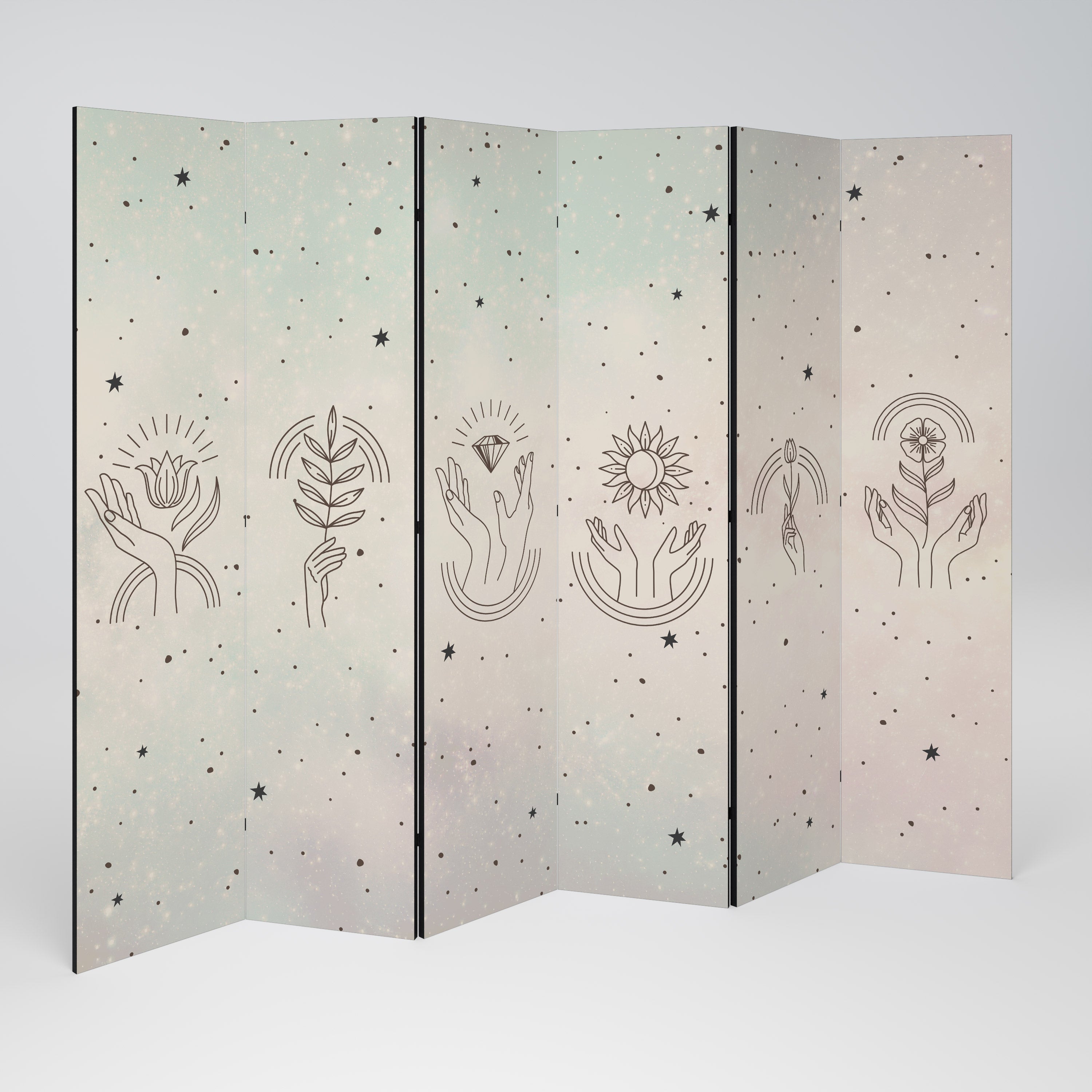 DELICATE BEAUTY Decorative 6-Panel Room Divider