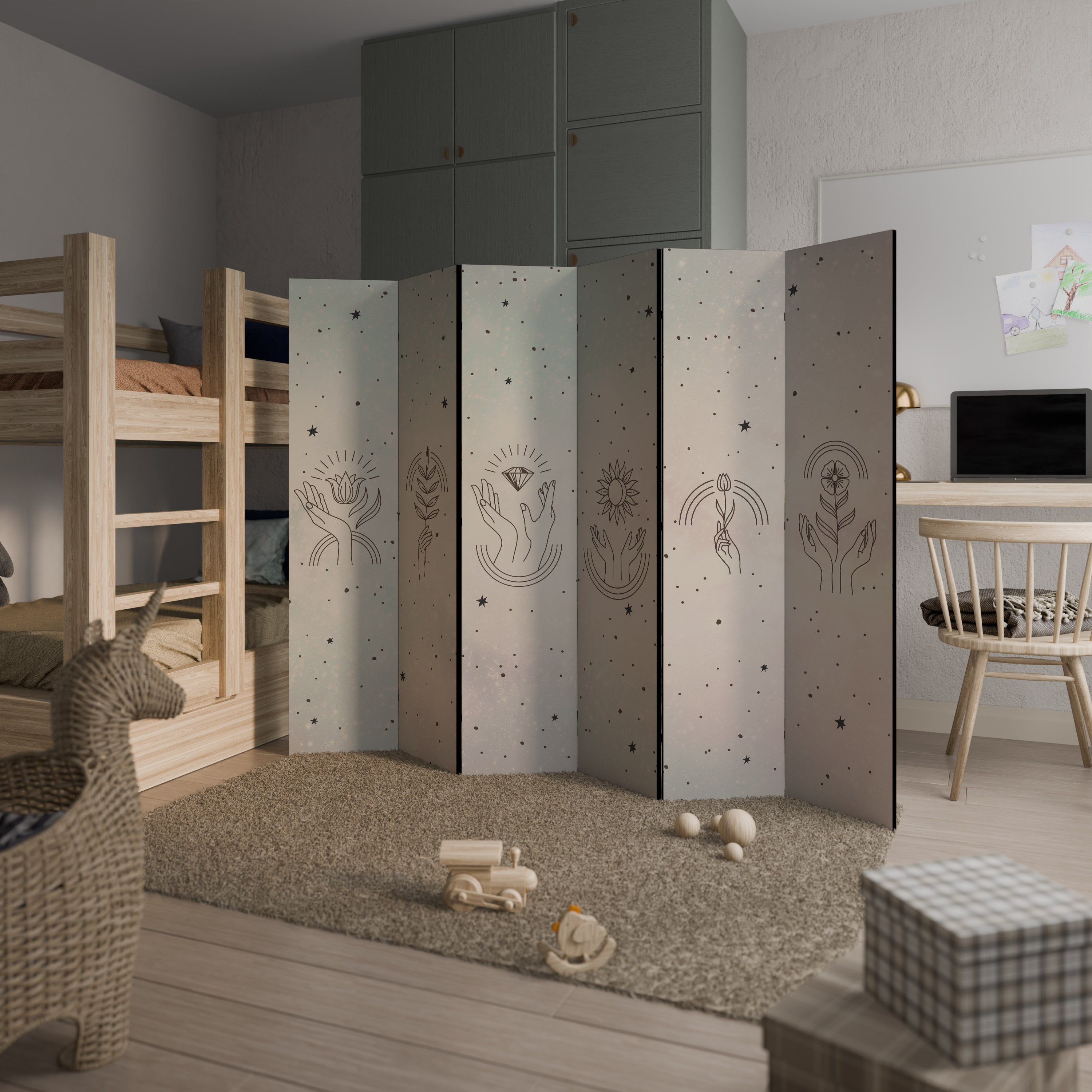 DELICATE BEAUTY 6-Panel Room Divider