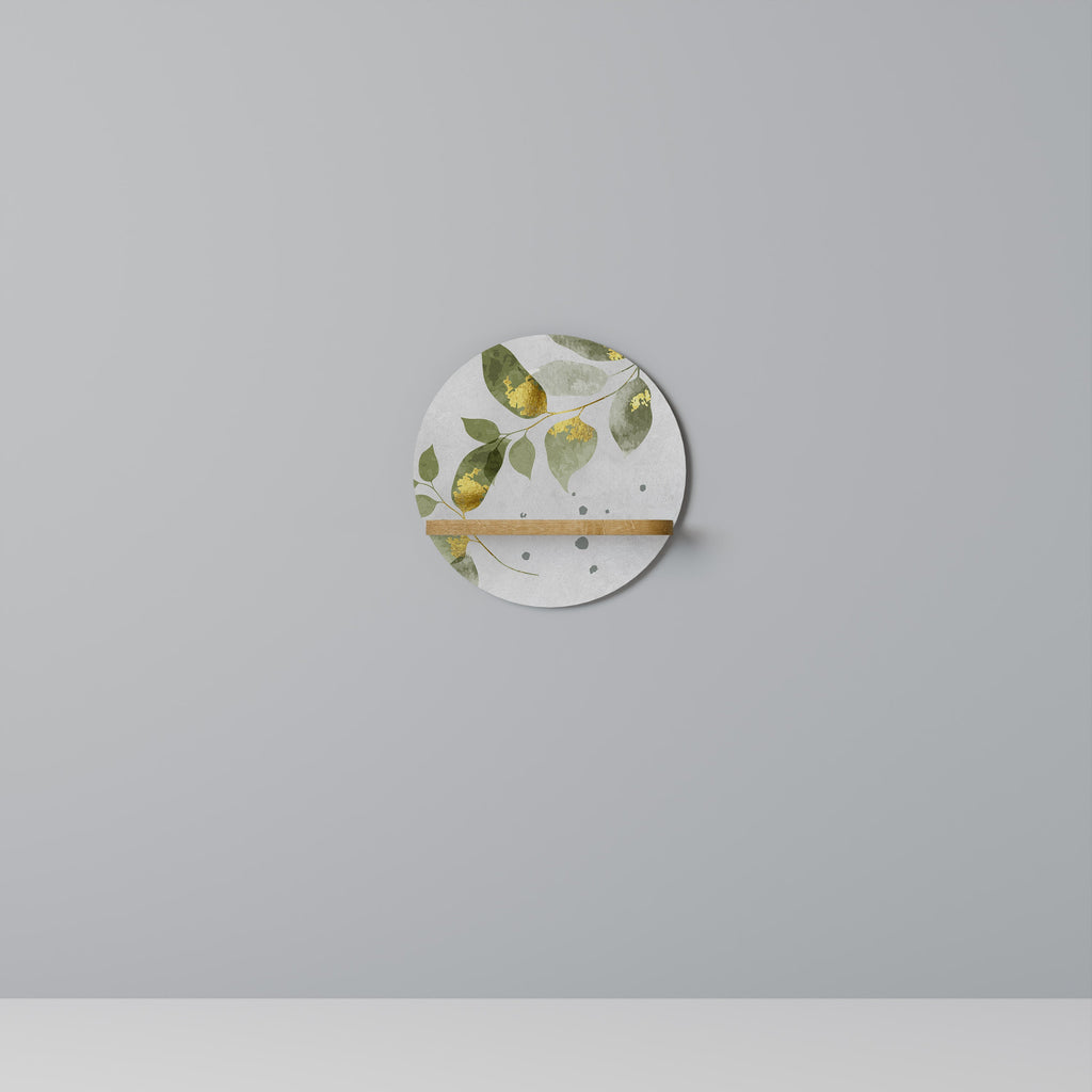 ELEGANT BOTANICS Round Art Shelf In Oak Effect