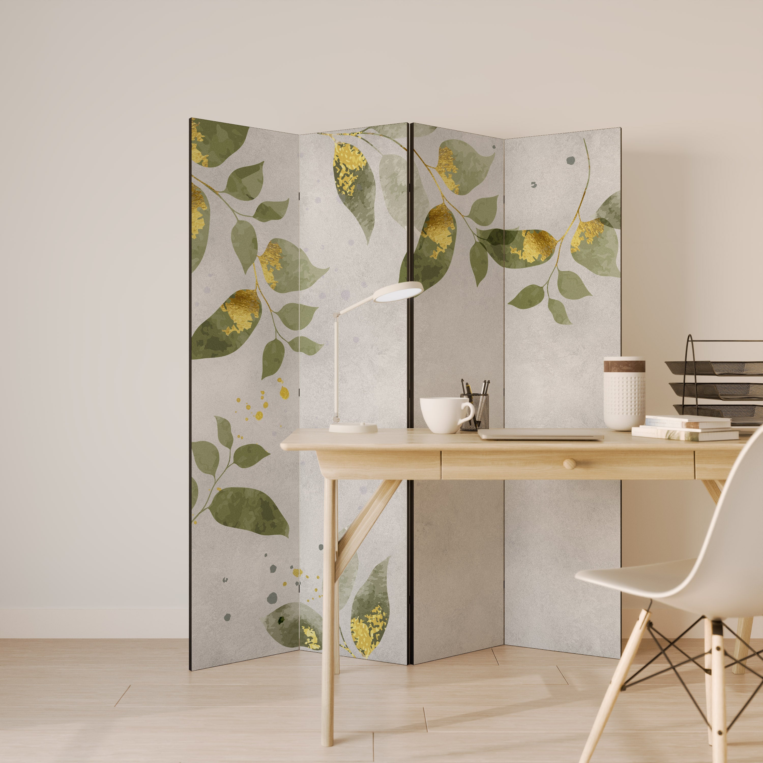 ELEGANT BOTANICS 4-teiliger Paravent