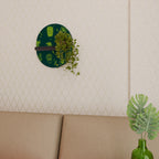 DESERT GREEN Oval Art Shelf In Black Finish