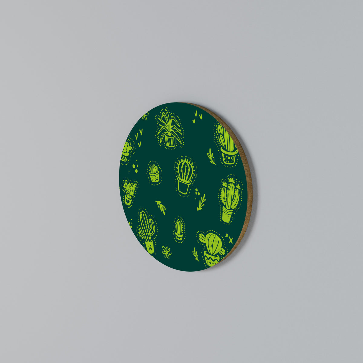DESERT GREEN Round Wall Art
