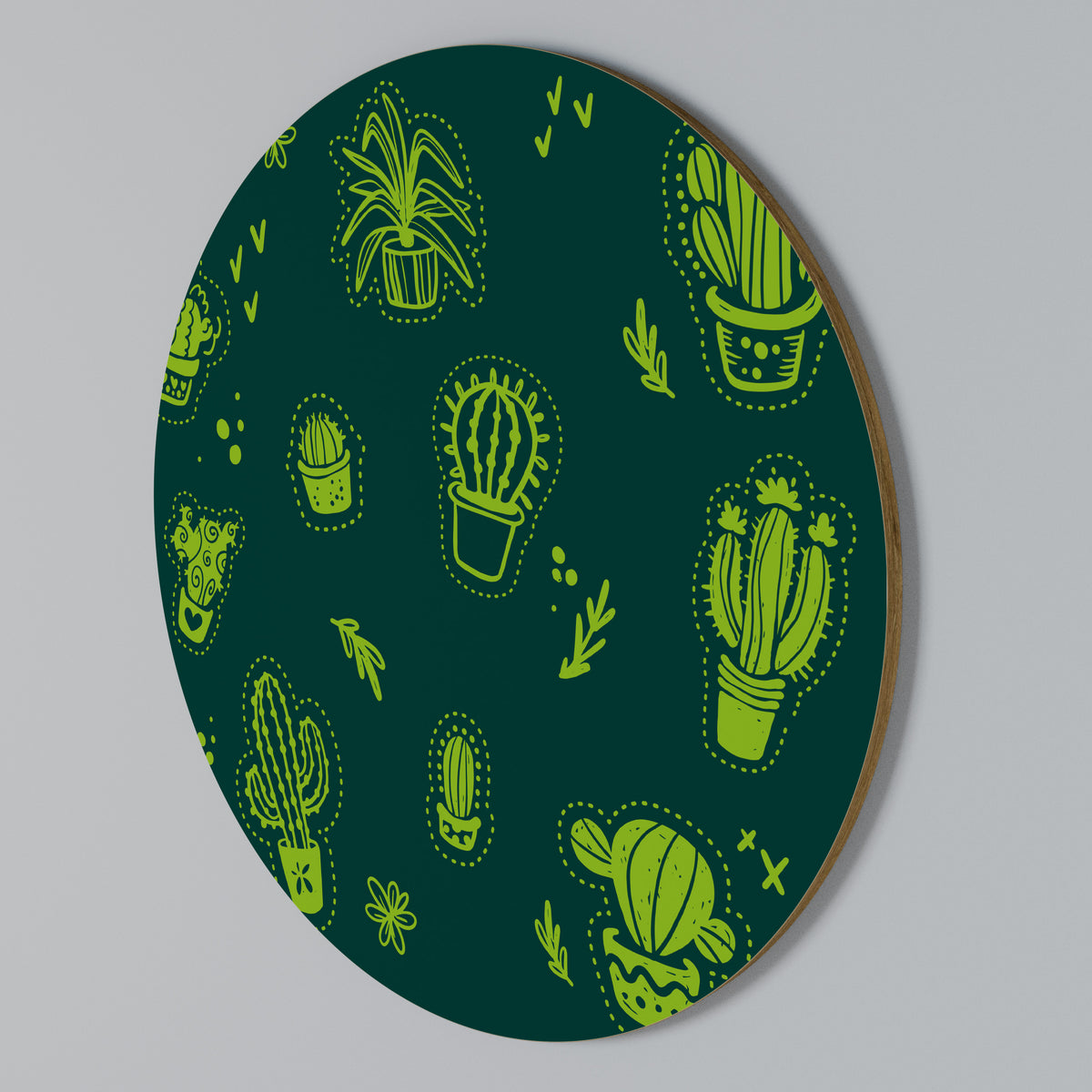 DESERT GREEN Round Wall Art