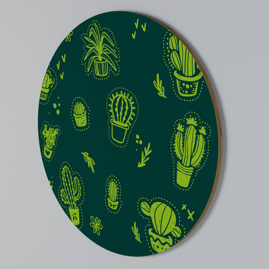 DESERT GREEN Rundes Wandbild