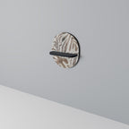 PASSING TIME Oval Art Shelf In Black Finish