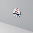 CHILDHOOD MEMORY Oval Art Shelf In Black Finish