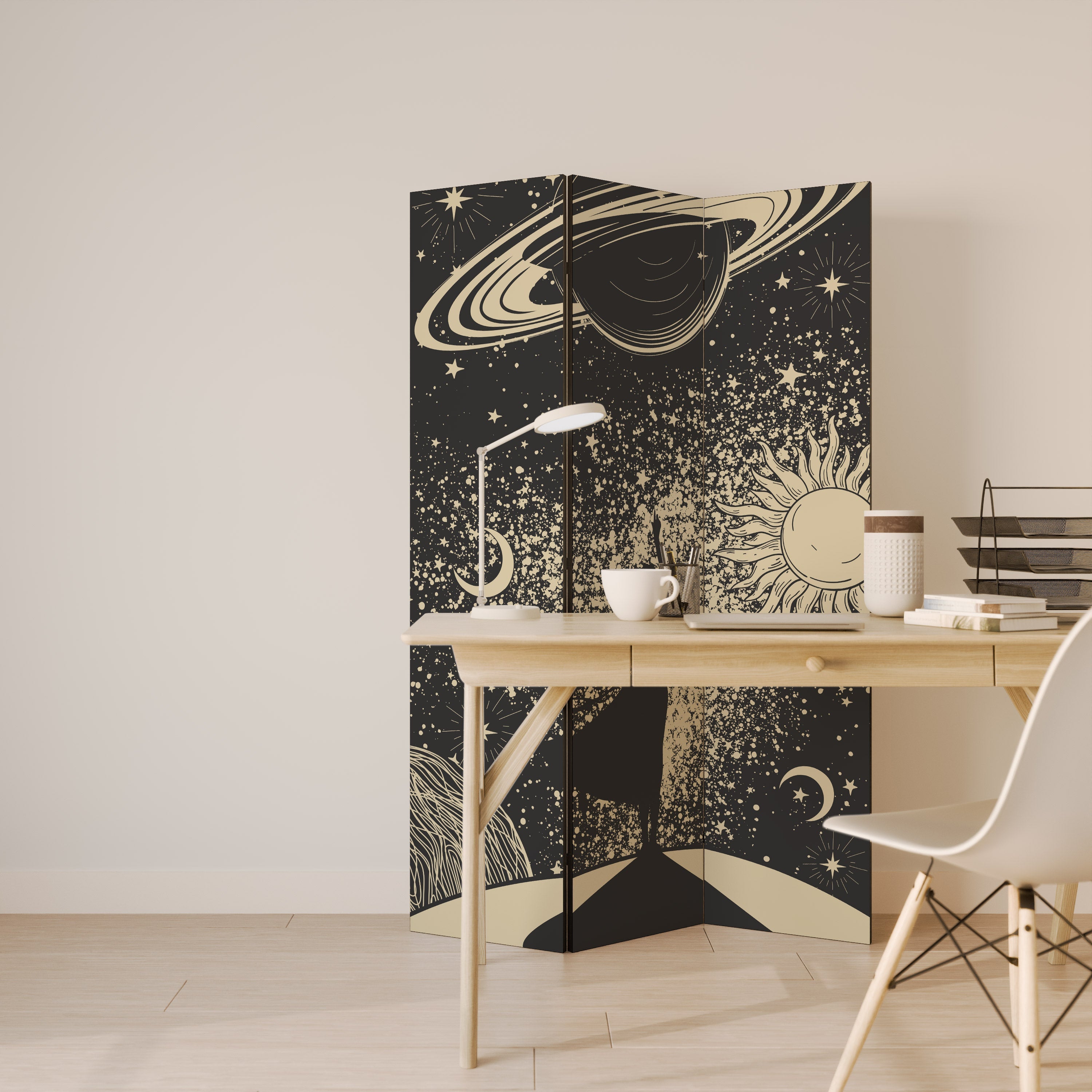 MYSTIC UNIVERSE Dekorativer 3-teiliger Raumteiler