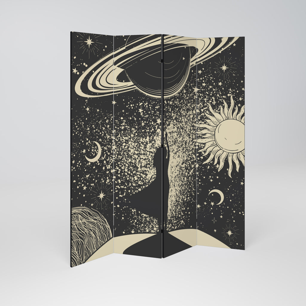 MYSTIC UNIVERSE Dekorativer 4-teiliger Raumteiler