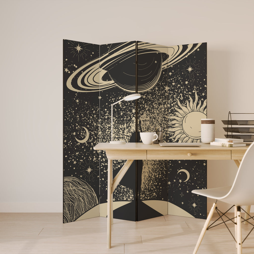 MYSTIC UNIVERSE Dekorativer 4-teiliger Raumteiler