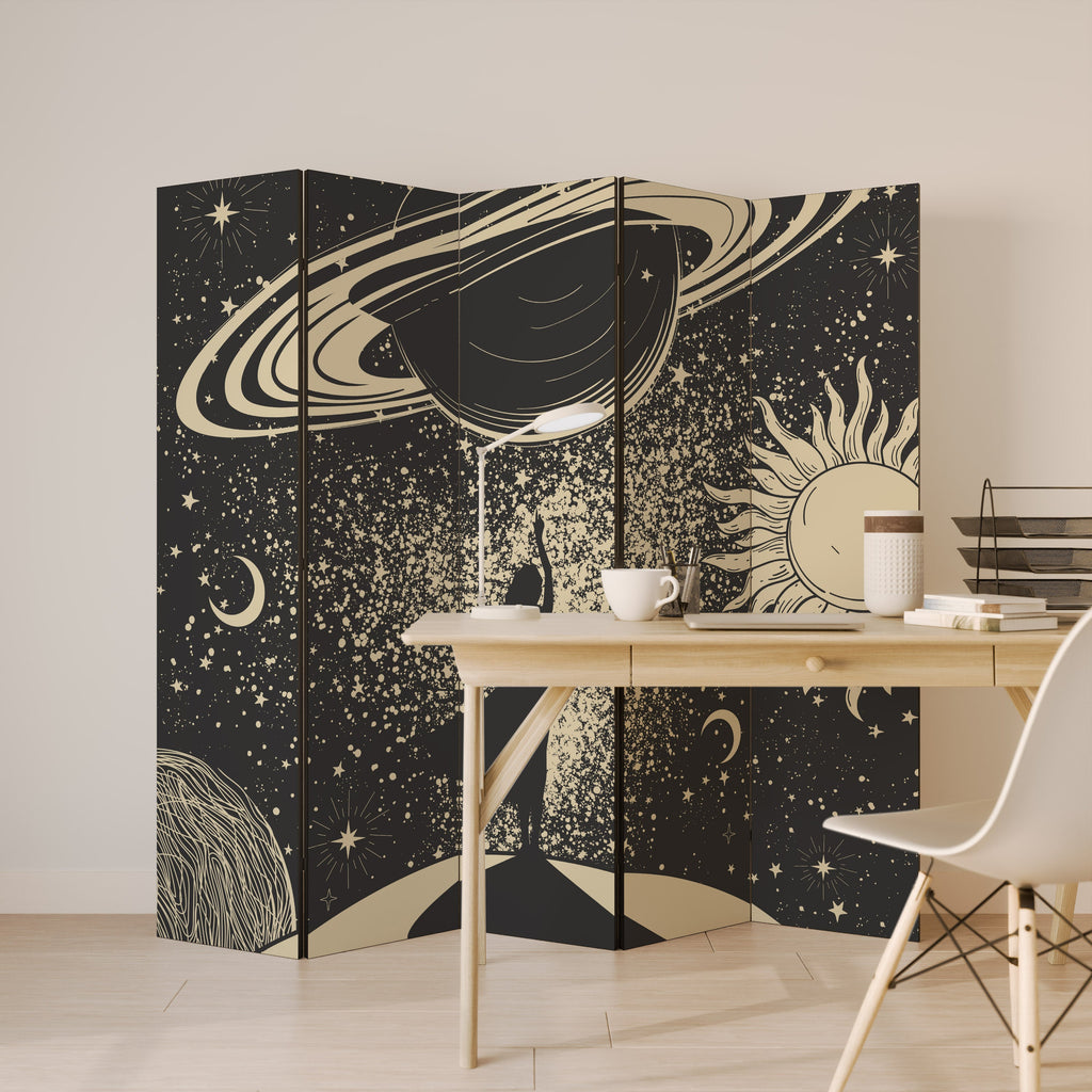MYSTIC UNIVERSE Decorative 5-Panel Room Divider