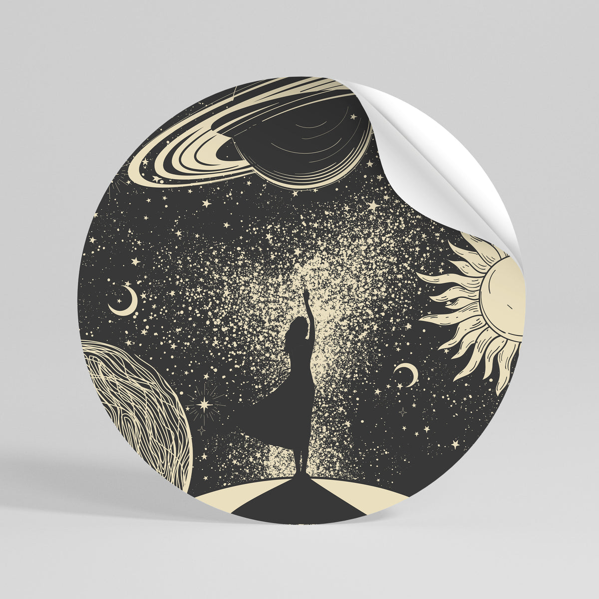 MYSTIC UNIVERSE Runder Wandsticker zum Abziehen und Aufkleben