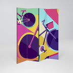 BIKE DREAMS Decorative 4-Panel Room Divider