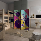BIKE DREAMS Decorative 4-Panel Room Divider