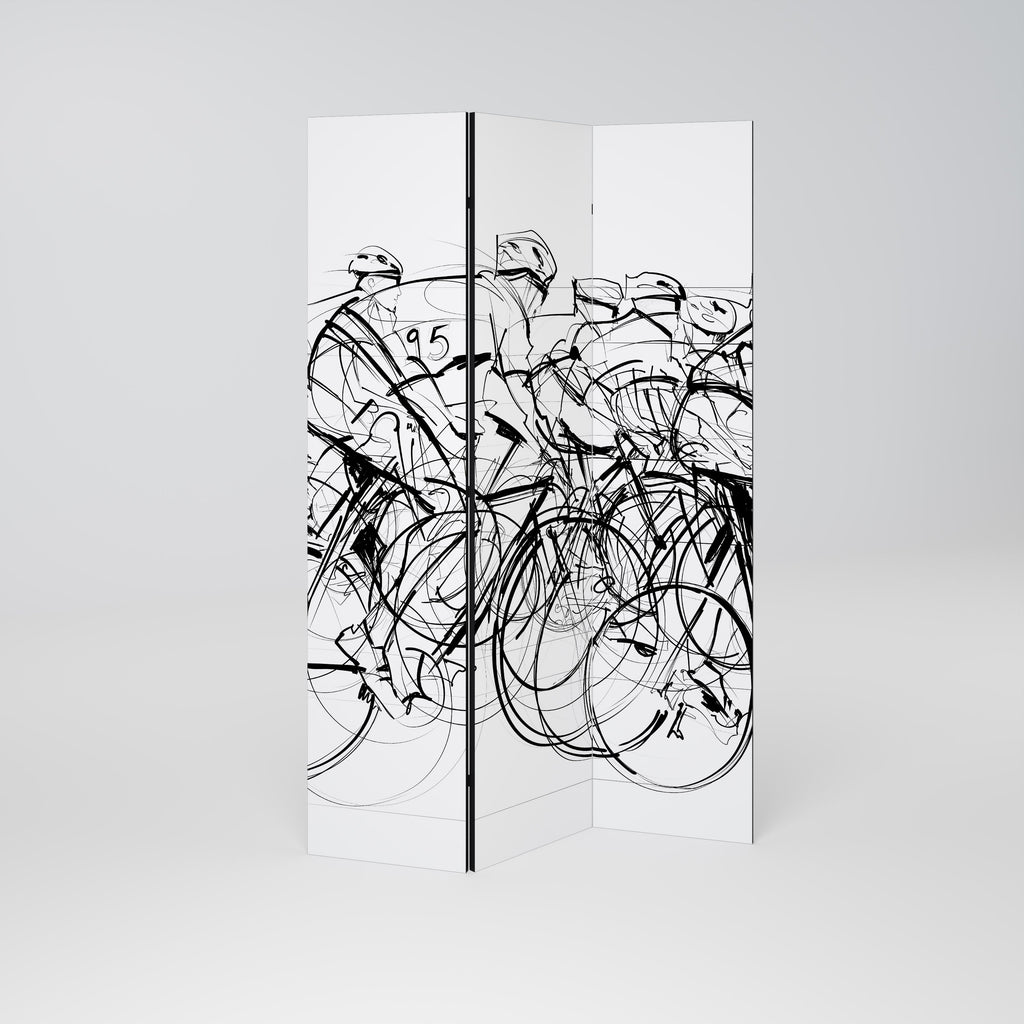 Dekorativer 3-teiliger Raumteiler „CYCLING COMPETITION“
