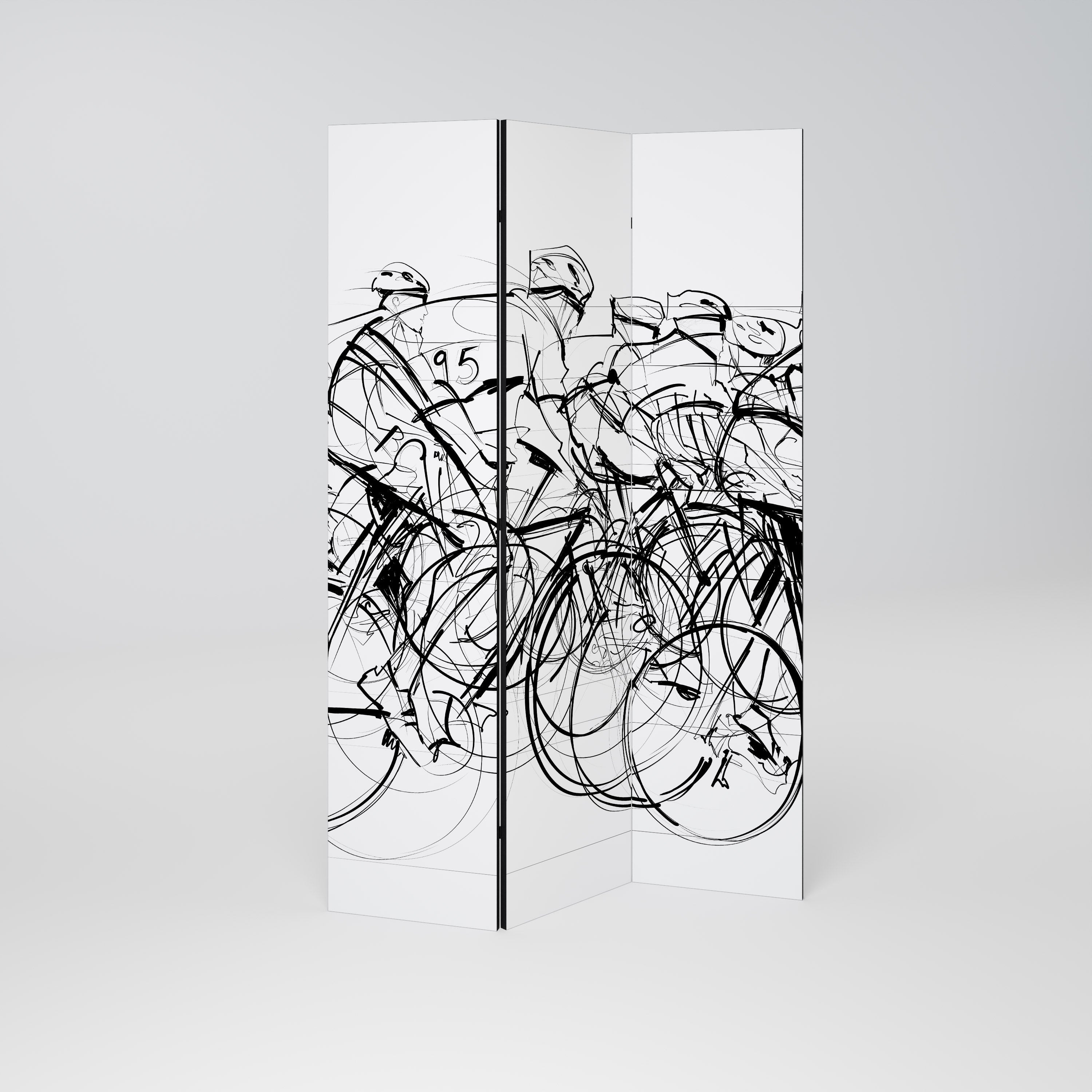 Dekorativer 3-teiliger Raumteiler „CYCLING COMPETITION“