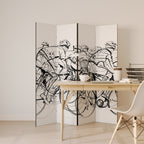 CYCLING COMPETITION Decorative 4-Panel Room Divider
