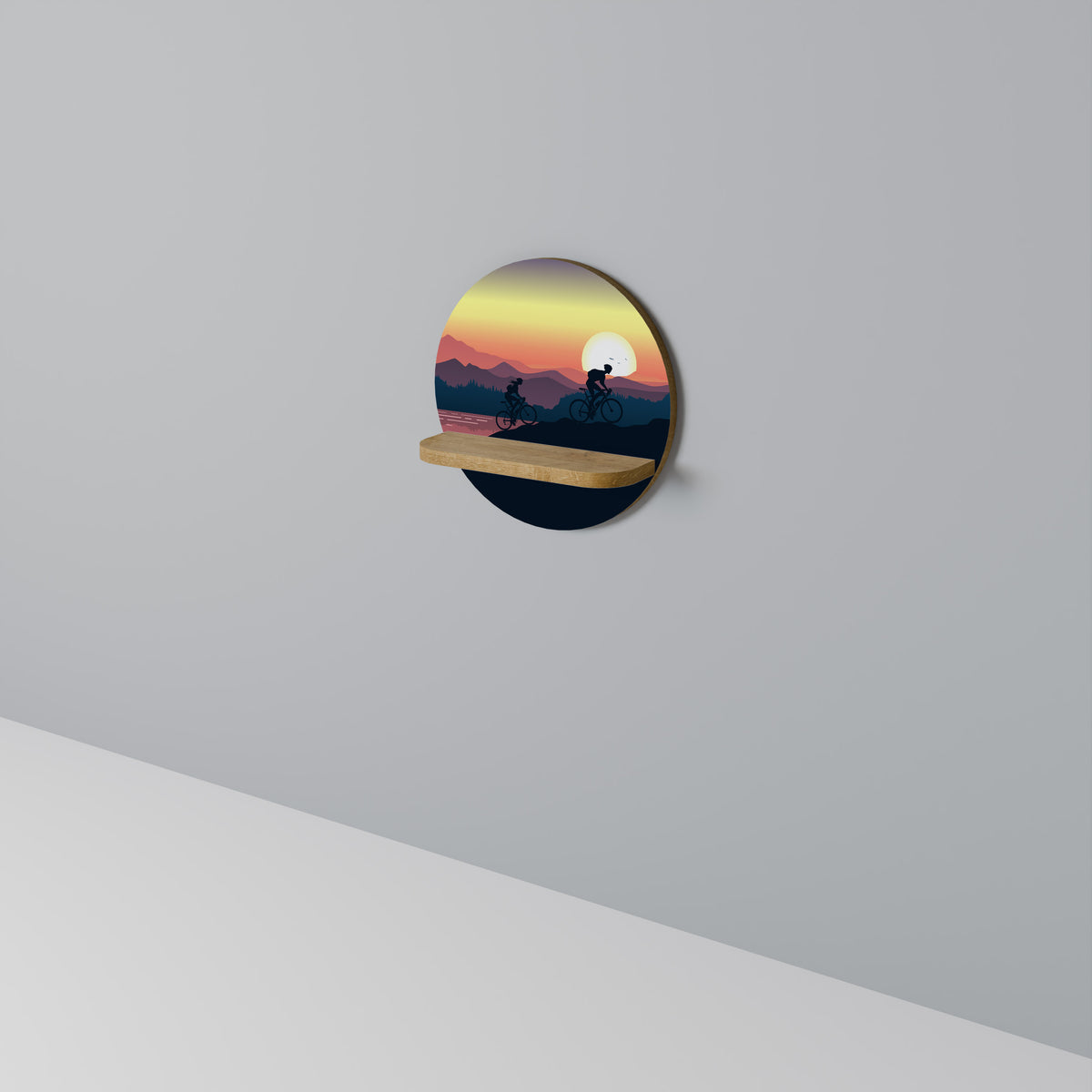 CYCLING HORIZON Dekoratives Wandregal