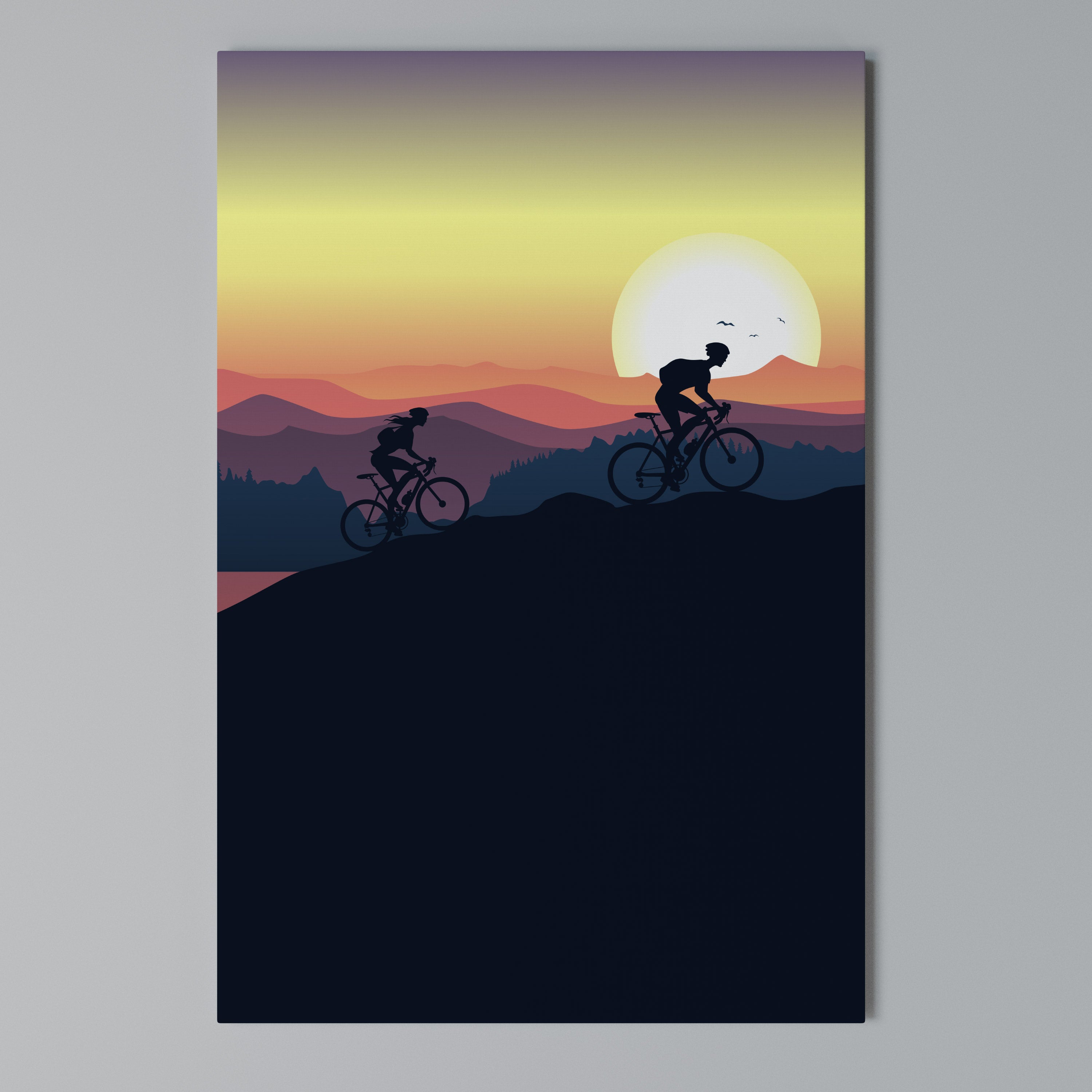 CYCLING HORIZON Vertical Canvas Print