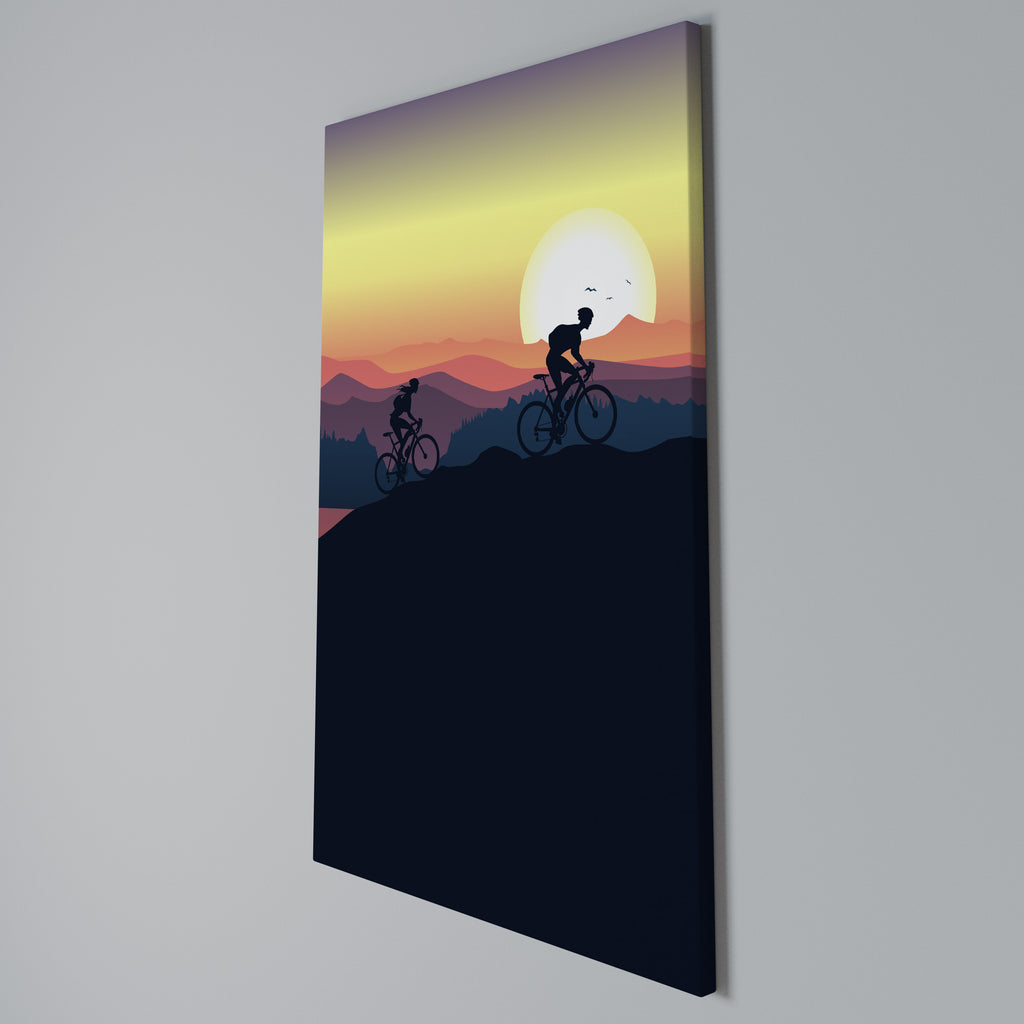 CYCLING HORIZON Vertical Canvas Print