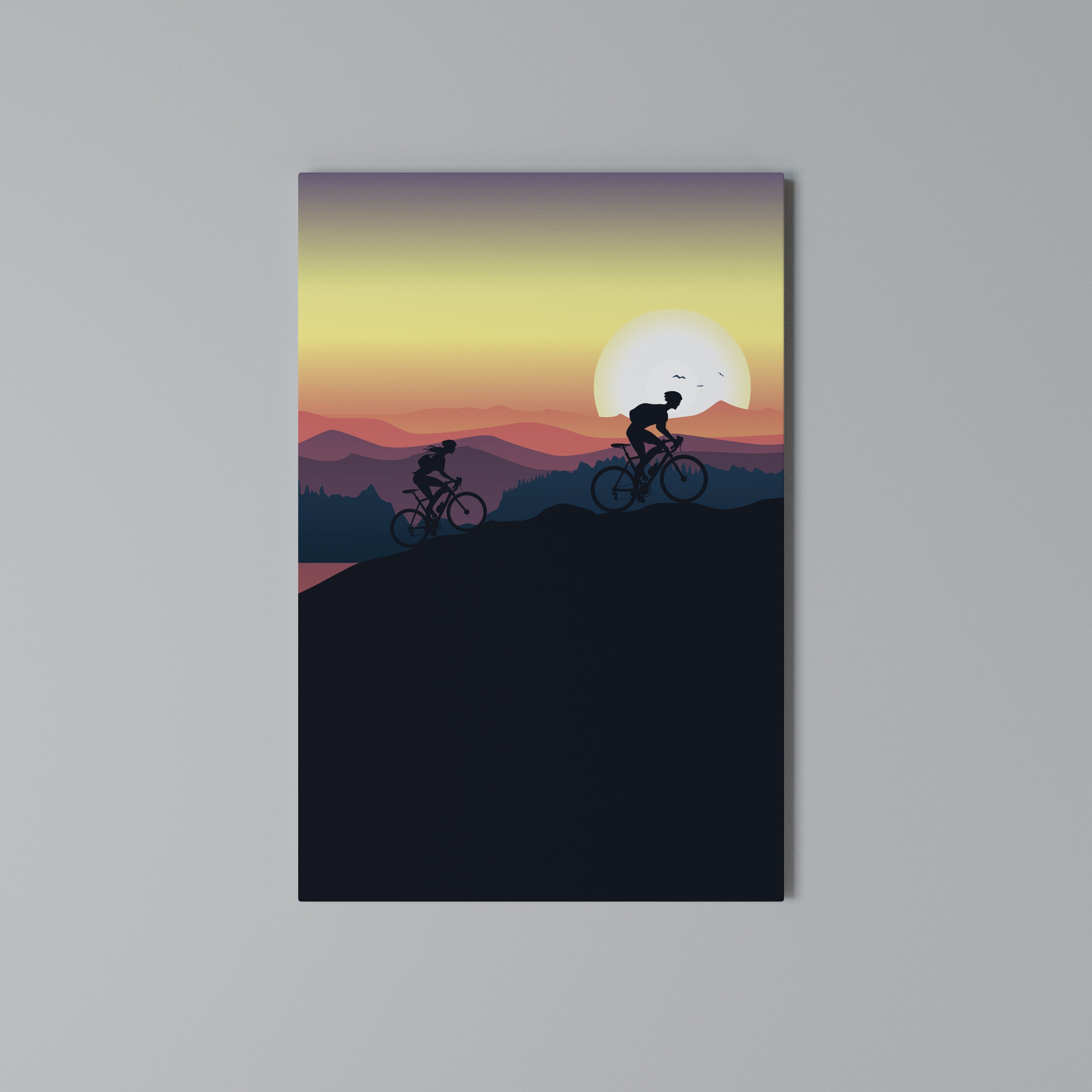 CYCLING HORIZON Vertical Canvas Print
